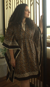Ochre geo printed kaftan